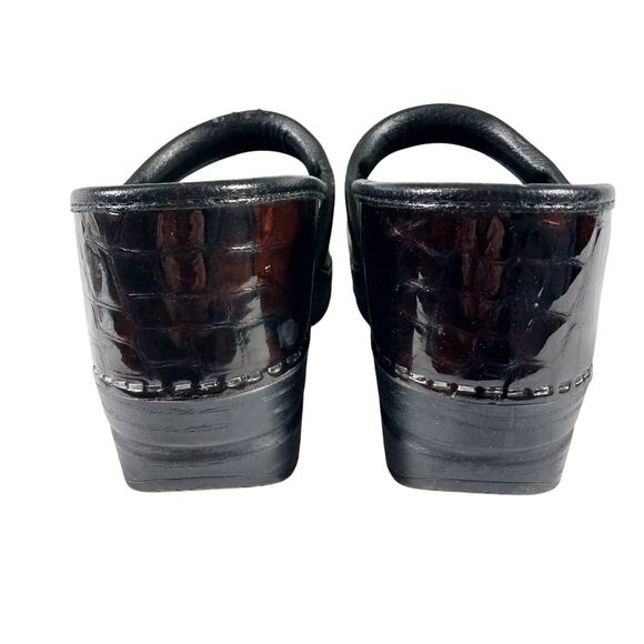 DANSKO! IRIDESCENT BURGUNDY/BLACK CROCO IMPRINT ULTRA COMFY PRO CLOGS! SZ 7.5 - Picture 8 of 12